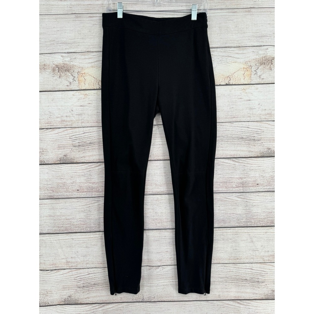 Ermanno Scervino Leggings Women IT 44 Black Rayon Blend Ankle Zip Made in Italy